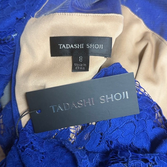 Tadashi Shoji Royal Blue Lace Bell Sleeve Dress - Picture 10 of 12